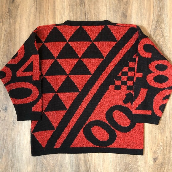 Vintage Abstract Geometric/Happiness Knit Sweater - Picture 11 of 17